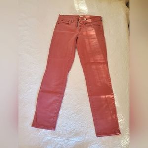 J Crew Pink Stretch Straight Leg Jeans